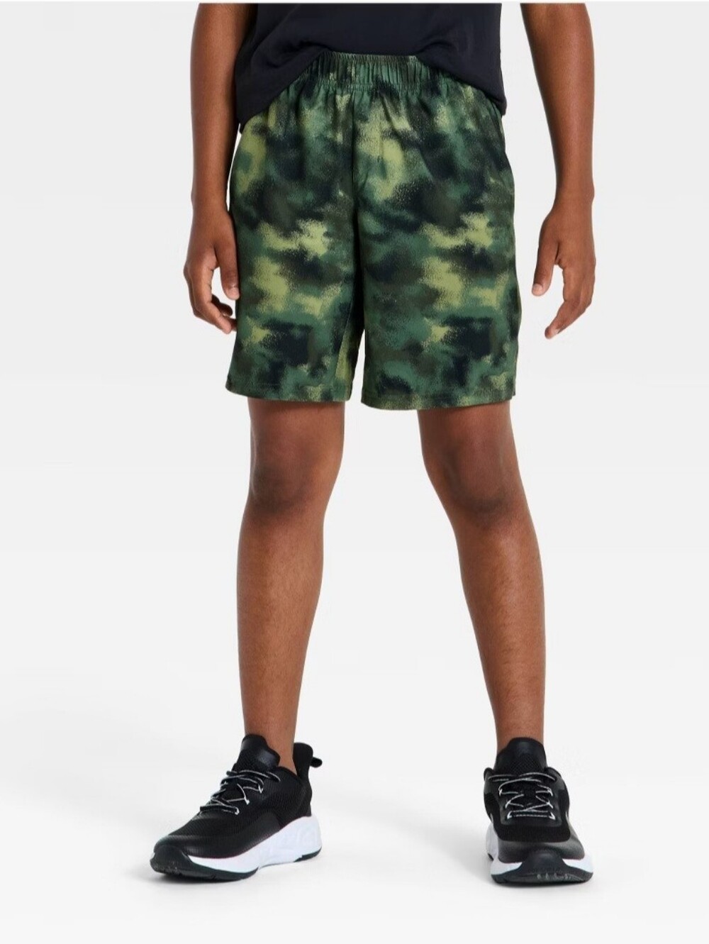 Boys' Woven Camouflage Printed Active Shorts - All in Motion Green M